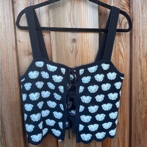 Black and White Crochet A&F Tank
